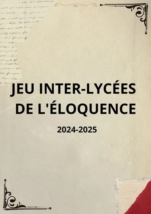 JEU INTER-LYCÉES DE L'ÉLOQUENCE